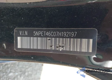 2007 Hyundai Sonata Gls z USA, uszkodzony, nr VIN 5NPET46C07H192197